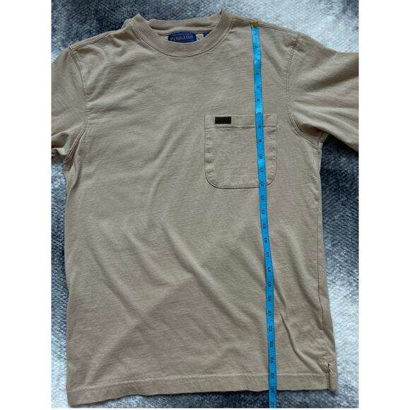 Pendleton Relaxed Fit Pocket Crewneck Mens Short Sleeve Tan T Shirt Size Small - Picture 6 of 7